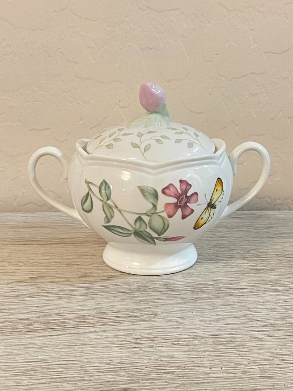 New Lenox Butterfly Meadow Sugar Bowl Dish